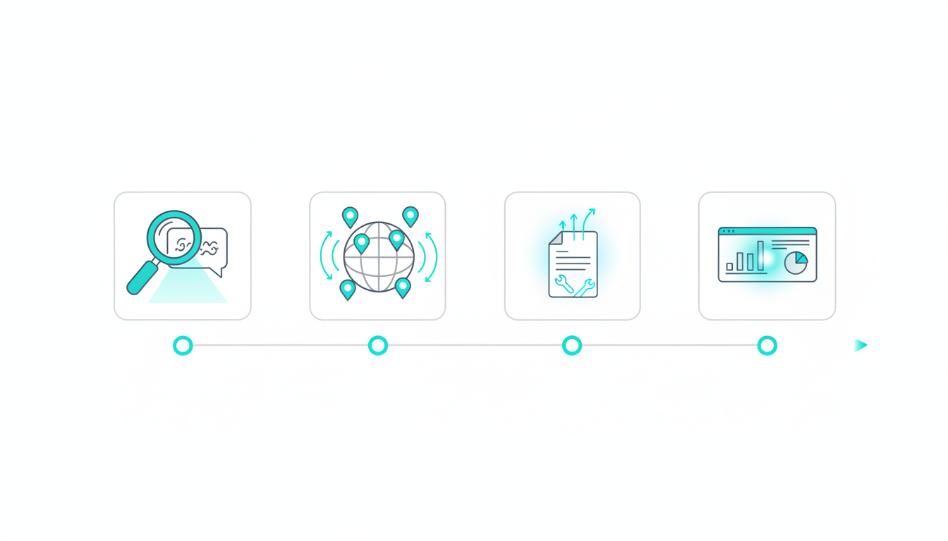 Evaluation Framework & 30-Day Pilot Plan &mdash; A sequential, non-text visual workflow unique to this article: four stylized weekl